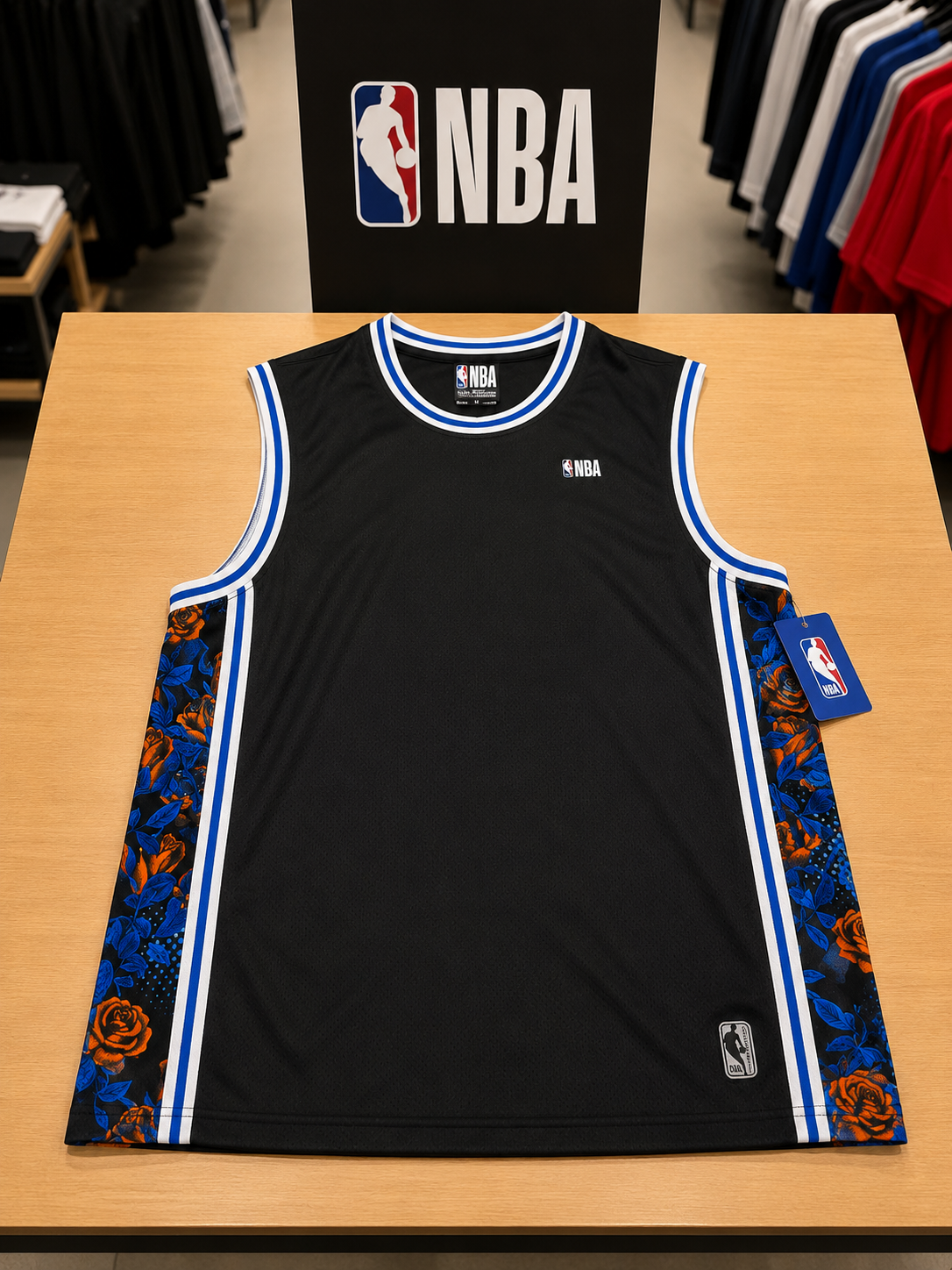 NBA NEGRA AZUL Tank Top NBA Basketball Negro y Azul - Image 1