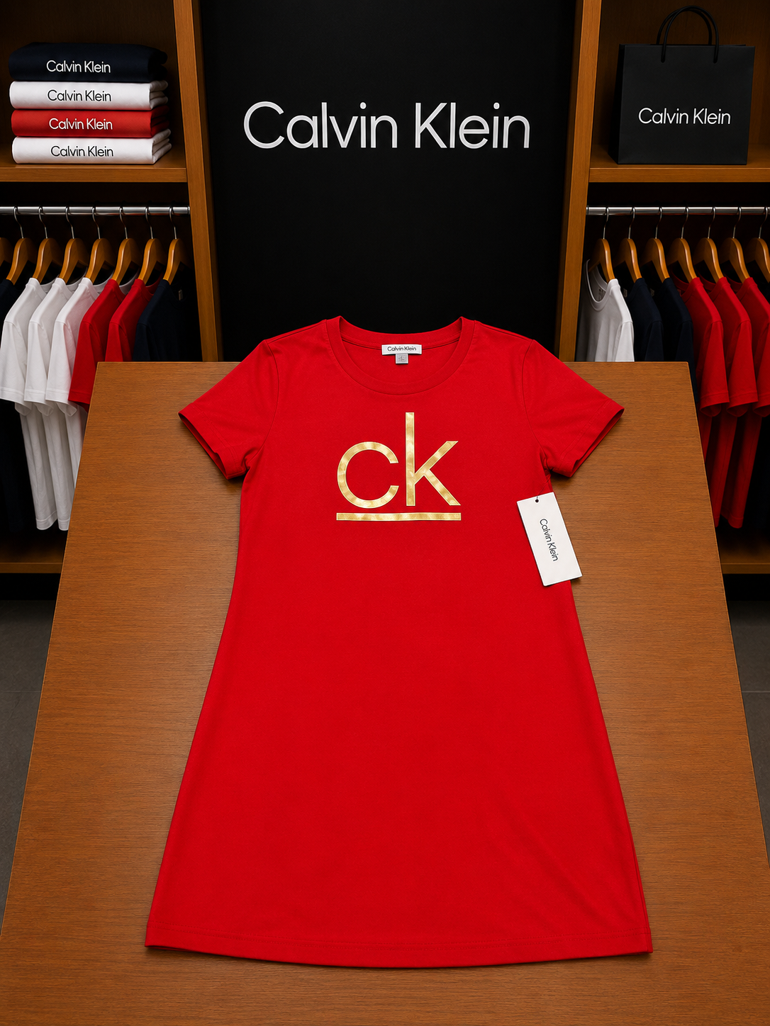 VESTIDO CALVIN Vestido CK Rojo Casual Elegante - Image 1